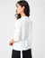 Poly Back Sweatshirt with Logo and Back Drawstring White