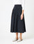 33" Pintucked Poplin Skirt with Back Elastic Black