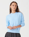 Light French Terry Sweatshirt with Pinstripe Detail Bluebell