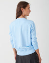 Light French Terry Sweatshirt with Pinstripe Detail Bluebell