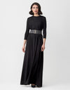 Multi Option Sleeveless Rayon Maxi Dress Shabbos Robe with Tie Front Shirt Two Piece Set