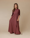Astrid Mono Plaid Maxi Burgundy