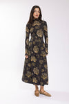 Black/Olive Floral Printed Turtleneck