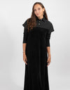 Velour Maxi With Polo Collar