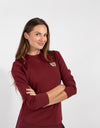 Cherry Top With Crest Embroidery