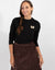 Black Top With Crest Embroidery