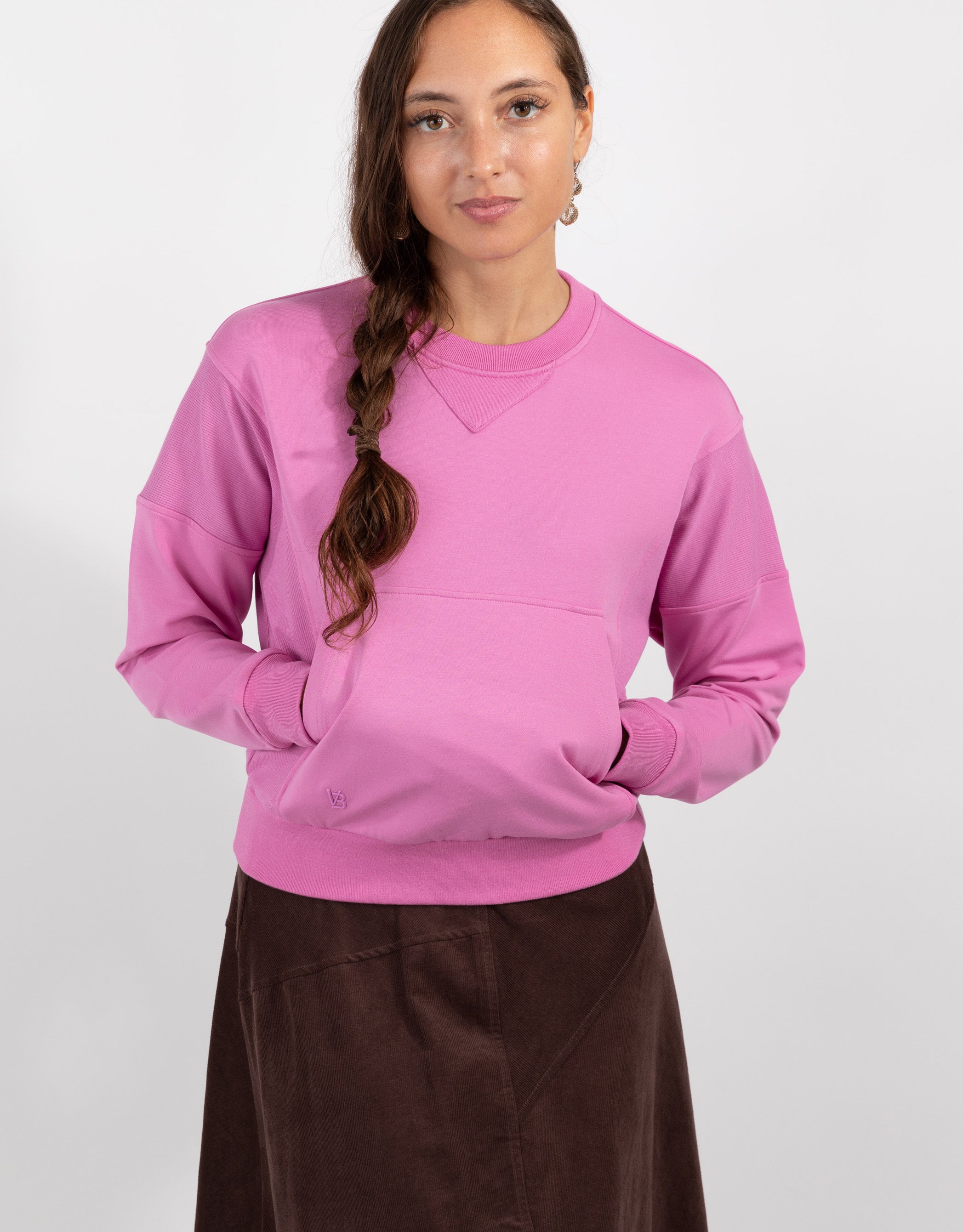 Sweatshirt With Kangaroo Pocket Pink