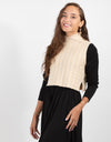 Ivory Vest With High Neck
