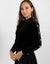 Velour Top With Gold Button Sleeve