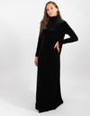 Black Velour Maxi Dress