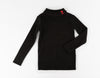 Black Rib Embroidered Turtle Neck