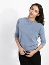 Denim Wash Ribbed Top