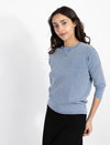 Denim Wash Ribbed Top