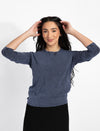 Navy Wash Ribbed Top