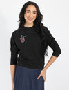 Black Heart Embroidered Top