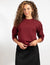 Burgundy Long-Sleeve Top With Embroidered Logo