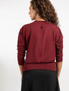 Burgundy Long-Sleeve Top With Embroidered Logo