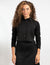 Button-Front Black Long Sleeve Shirt Jacket With Single Chest Pocket And Cropped Fit
