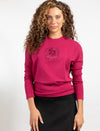 Rose Long-Sleeve Top With Embroidered Logo