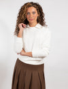 Ivory Long-Sleeve Top With Embroidered VB Logo