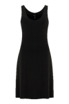Black tank dress on a white background