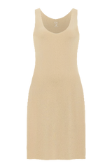 Beige tank dress on a white background