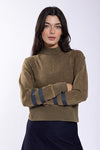 Olive Stripe Detail Sweatshirt