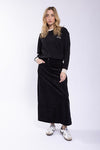 Black Textured Ringer Sweatshirt