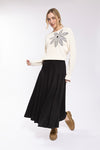 Black Diagonal Paneled Skirt