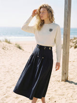 35" Classic Navy A-Line Skirt