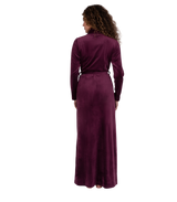 Ultra Soft Plush Velour Belted Shawl Collar Wrap Robe Burgundy