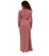Ultra Soft Plush Velour Belted Shawl Collar Wrap Robe Cinnamon Pink