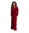 Ultra Soft Plush Velour Belted Shawl Collar Wrap Robe Cranberry