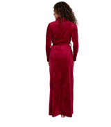 Ultra Soft Plush Velour Belted Shawl Collar Wrap Robe Cranberry