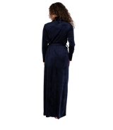 Ultra Soft Plush Velour Belted Shawl Collar Wrap Robe Navy