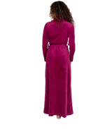 Ultra Soft Plush Velour Belted Shawl Collar Wrap Robe Rose Pink