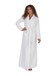 Terry Wrap Long Geometric Belted Bathrobe With Shawl Collar White