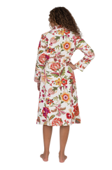 Terry Wrap Short Belted Blossom Floral Bathrobe