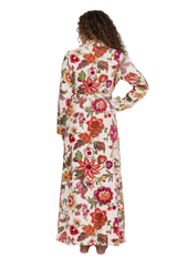 Long Terry Wrap Belted Blossom Floral Bathrobe