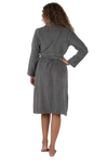 Terry Wrap Short Belted Bathrobe Gray