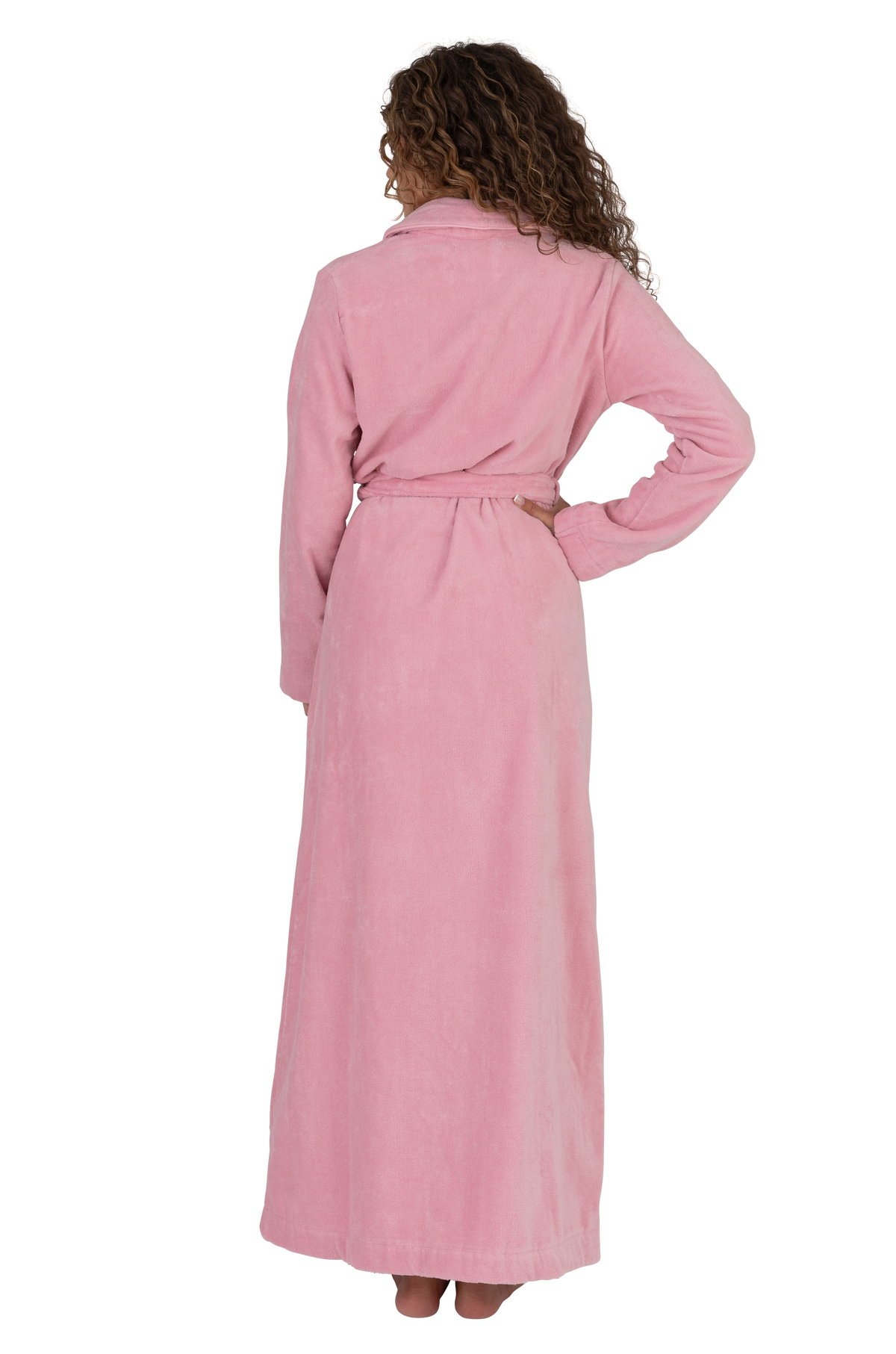 Terry Wrap Long Belted Bathrobe Pink – The Lingerie Shop NY