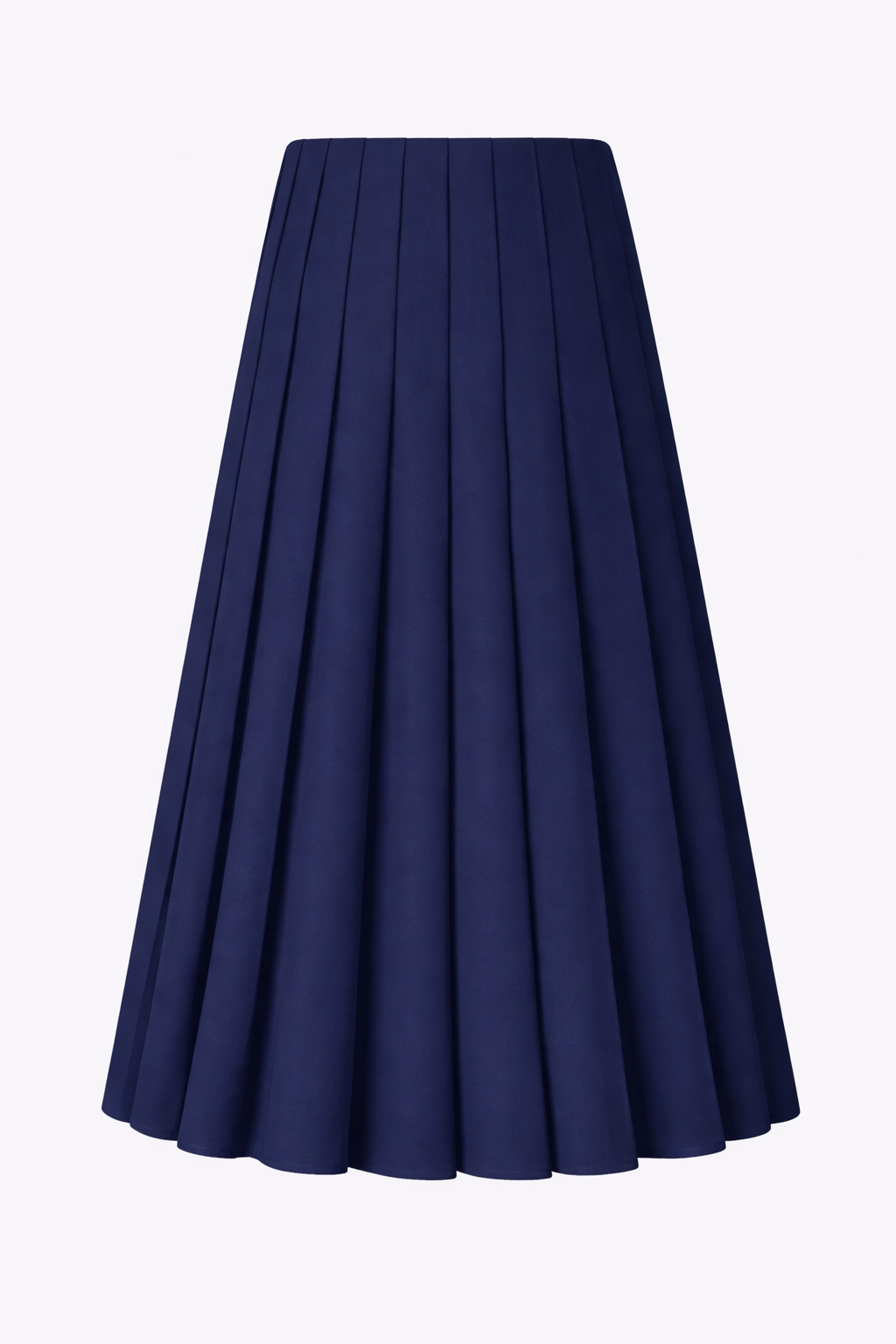 34" Buckle Detail Pleated Skirt Navy