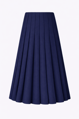 34" Buckle Detail Pleated Skirt Navy