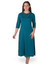 Soft Nightshirt with Lacey Panel Teal