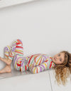 Pima Cotton Kaleidoscope Kids Pajamas Legging Playwear Set Pink Multi