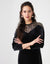 Velvet Sequin Trimmed Maxi Dress Shabbos Robe with Shoulder Zip
