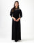 Velvet Sequin Trimmed Maxi Dress Shabbos Robe with Shoulder Zip