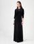 Velvet Maxi Dress Shabbos Robe with Pointy Collar and Center Pleat