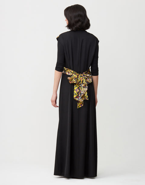 Maxi Dress Shabbos Robe with Print Multi Option Obi Tie Overlay