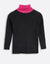 Kids Rib Knit Sweater with Contrast Turtleneck Black Fuschia - MUST BE PURCHASED WITH ROBE